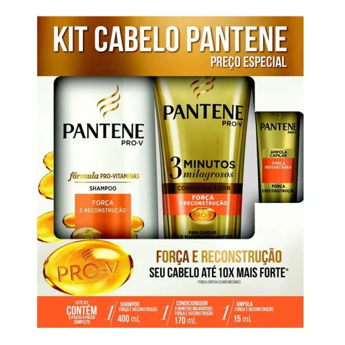 Kit Pantene Sh.400ml Cond.170ml Ampola Forca - PANTENE - Higiene E Beleza