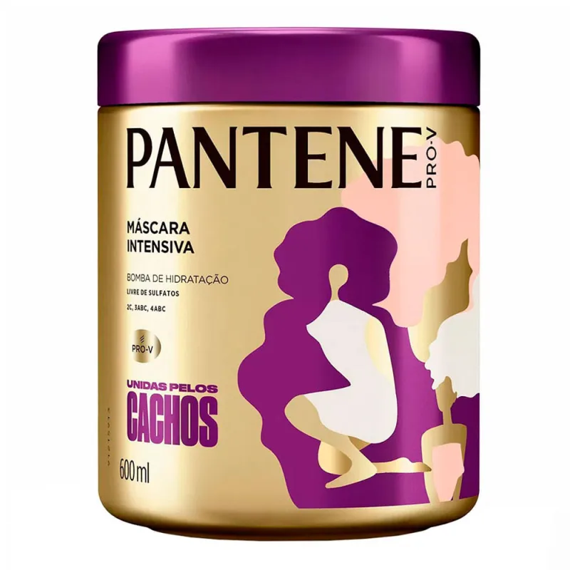 Máscara de Tratamento Capilar Pantene Unidas pelos Cachos 600ml - Pantene - Máscara Para Cabelo