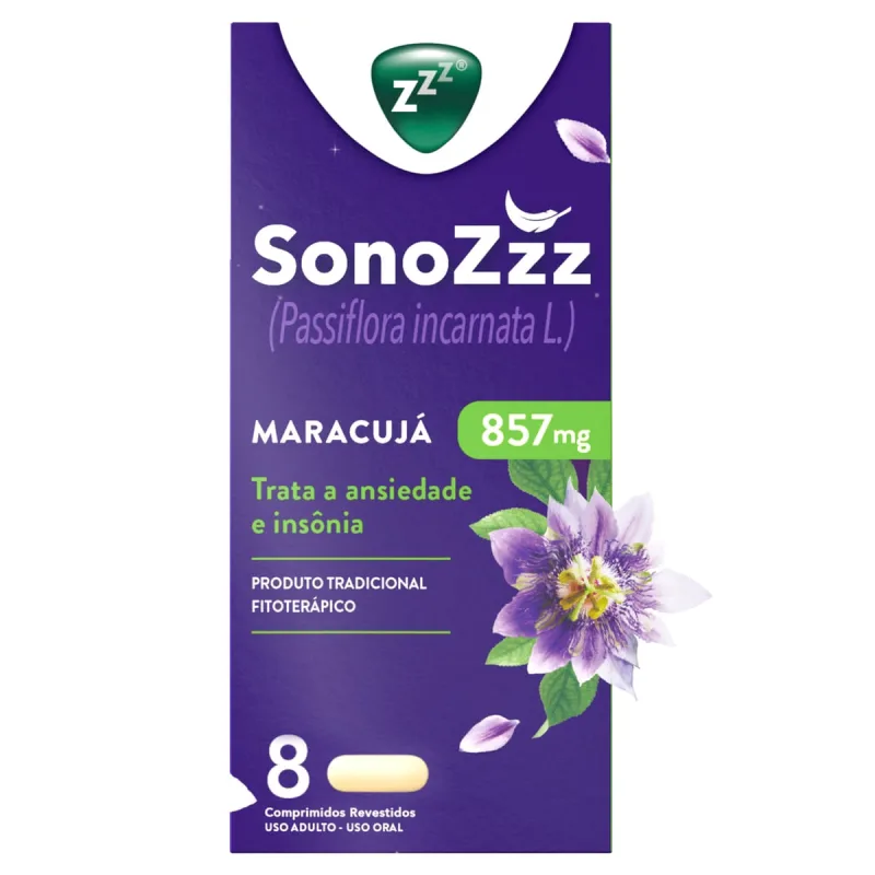 SonoZzz Passiflora 857mg 8 Comprimidos Revestidos - Sonozzz - Medicamentos E Saúde