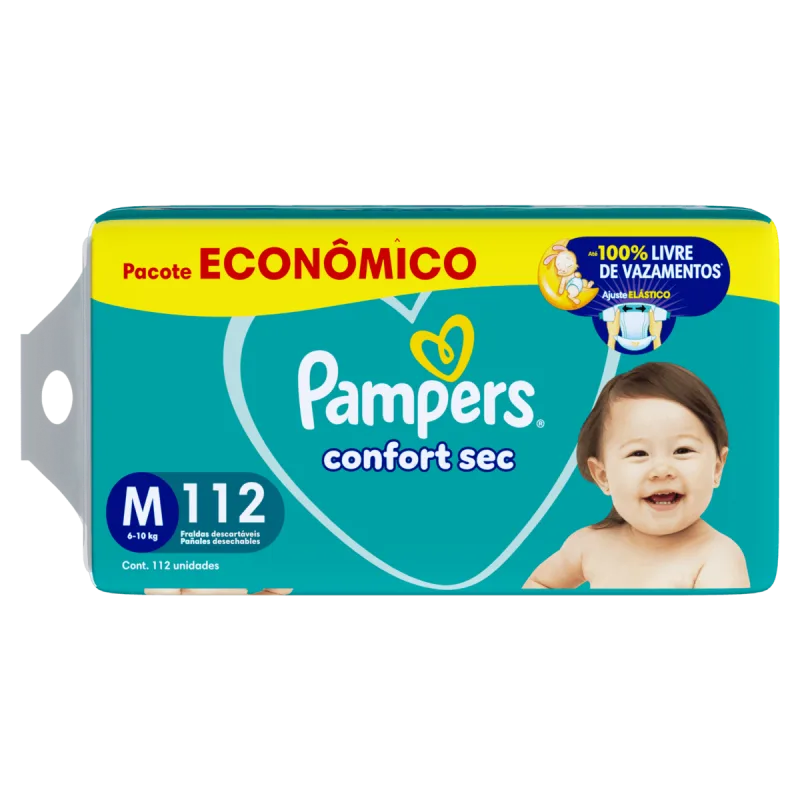 Fralda Pampers Confort Sec Max 112 Un M - Pampers - Infantil