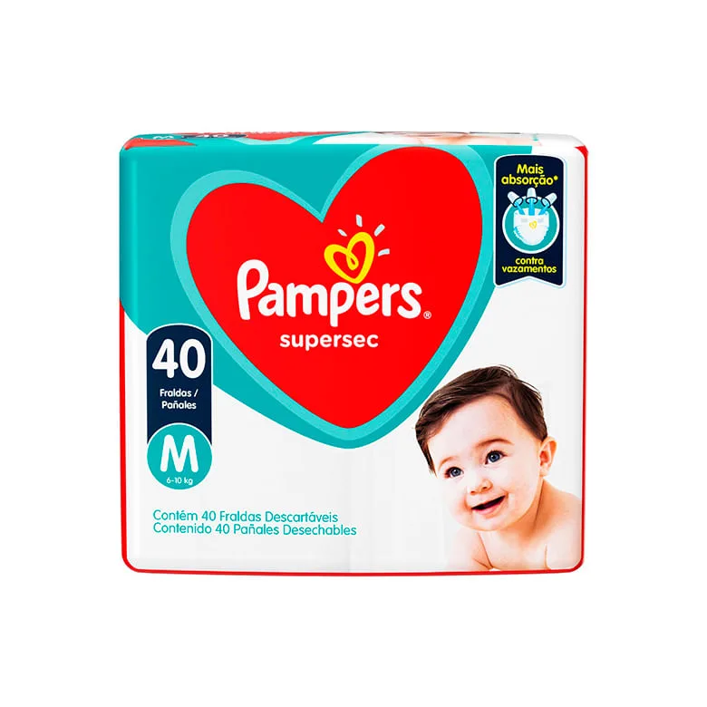 FR PAMPERS SUPERSEQUINHA MEGA M 40UN - Pampers - Higiene E Beleza