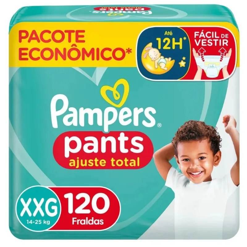 Fralda Descartável Pampers Ajuste Total Tamanho XXG 120 Unidades