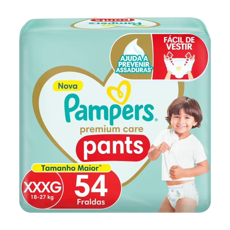 Fralda Pampers Pants Premium Care XXXG 54 Unidades - Pampers - Mamães E Bebês