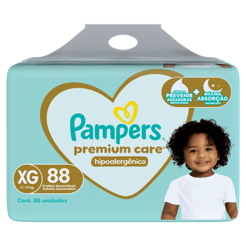 Fralda Pampers Premium Care Max 88 Un XG - Pampers
