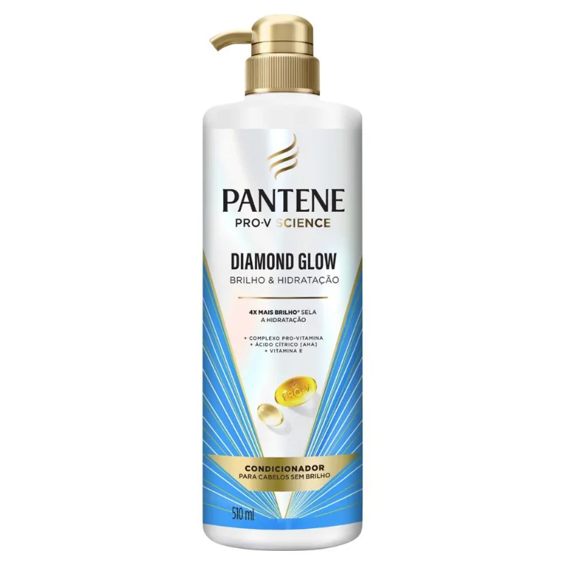Condicionador Pantene Diamond Glow Brilho & Hidratação Frasco 510ml Pump