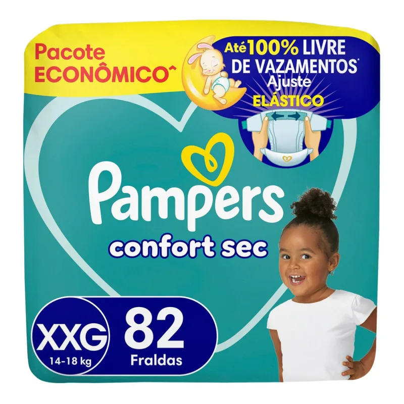 Fralda Pampers Confort Sec Tamanho XXG 82 Unidades - Pampers - Fraldas
