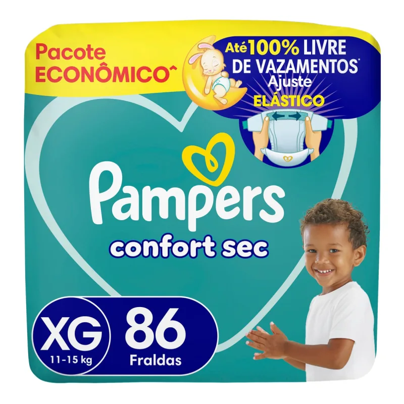 Fralda Pampers Confort Sec Xg 86 Unidades - Pampers - Mamães E Bebês