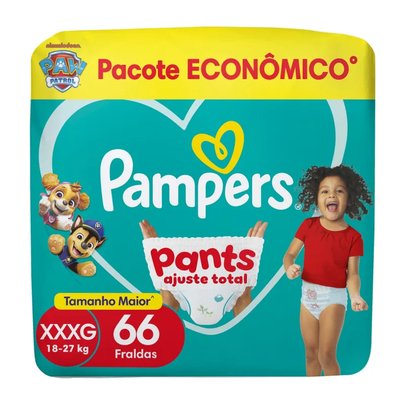 Fralda Pampers Pants Ajuste Total Xxxg 66 Unidades - Pampers - Mamães E Bebês