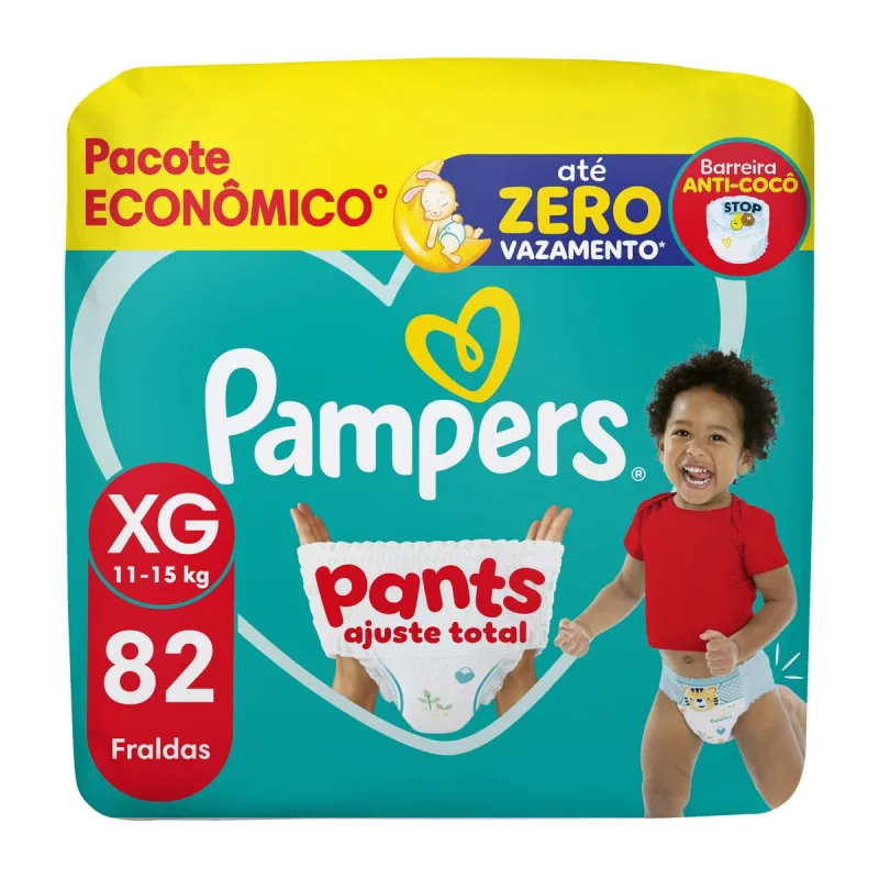 Fralda Pampers Pants Ajuste Total Xg 82 Unidades - Pampers - Mamães E Bebês