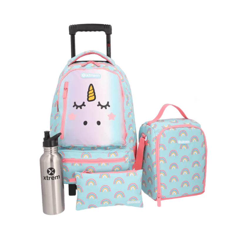Mochila de Rodinhas Sleep Unicórnio Xtrem Samsonite Kit com 4 Peças