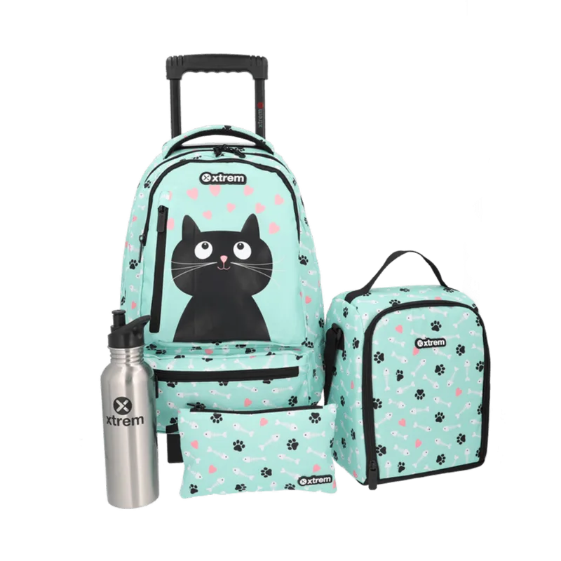 Mochila de Rodinhas Love Cat Xtrem Samsonite Kit com 4 Peças