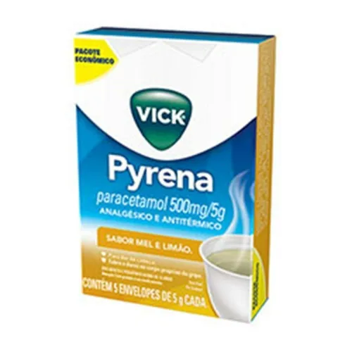 Analgésico E Antitérmico Sabor Mel E Limão Vick Pyrena Com 5 Unidades - VICK - Farmácia