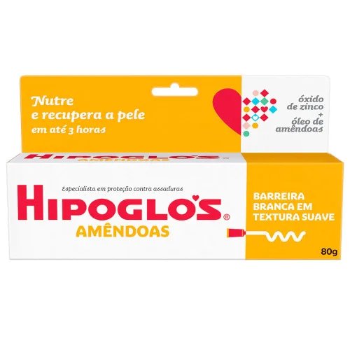 Creme Assadura Hipoglós 80g Amêndoas Unit - HIPOGLÓS - Higiene E Beleza