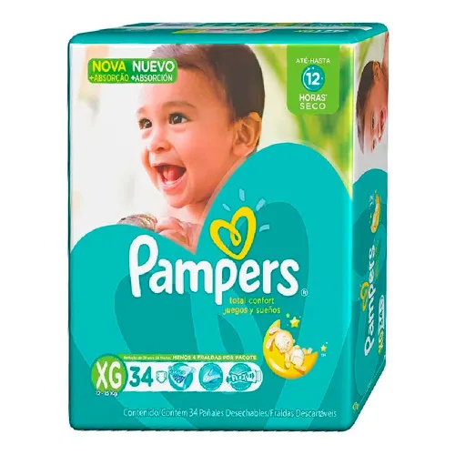 Fraldas Descartáveis Pampers Total Confort Mega Tamanho Xg 38 Unidades - PAMPERS - Bebê