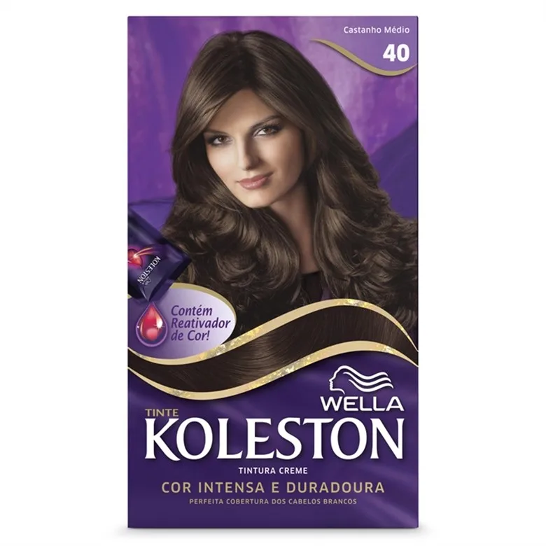 Tintura Permanente Koleston 40 Castanho Médio Unit - KOLESTON - Higiene E Beleza