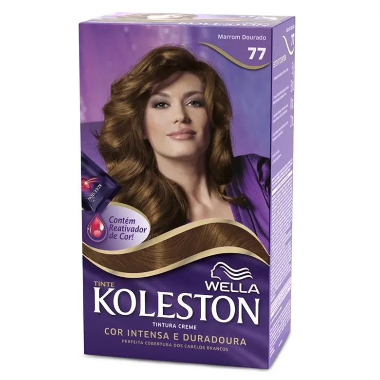 Tintura Permanente Koleston 77 Marrom Dourado Unit - KOLESTON - Higiene E Beleza