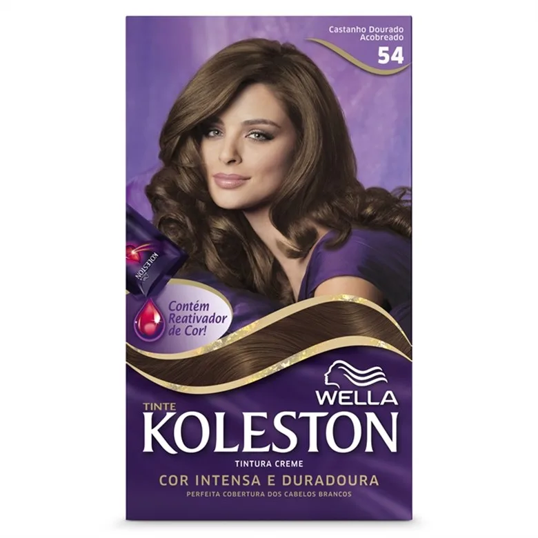 Tintura Permanente Koleston 54 Castanho Dourado Acobreado Unit - KOLESTON - Higiene E Beleza
