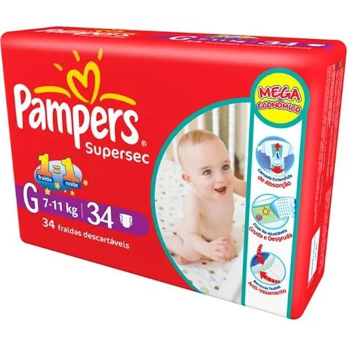Fralda Pampers Basica G - PAMPERS - Bebê