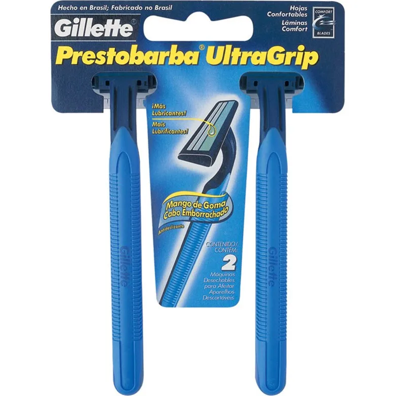 Aparelho Descartável Para Barbear Gillette Prestobarba Ultragrip 2 Unidades - GILLETTE PRESTOBARBA - Higiene E Beleza