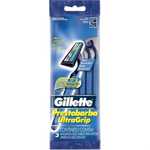 Aparelho Barbear Gillette Prestobarba C/3 Prestobarba Ultragrip Fixo Unit - GILLETTE PRESTOBARBA - Higiene E Beleza