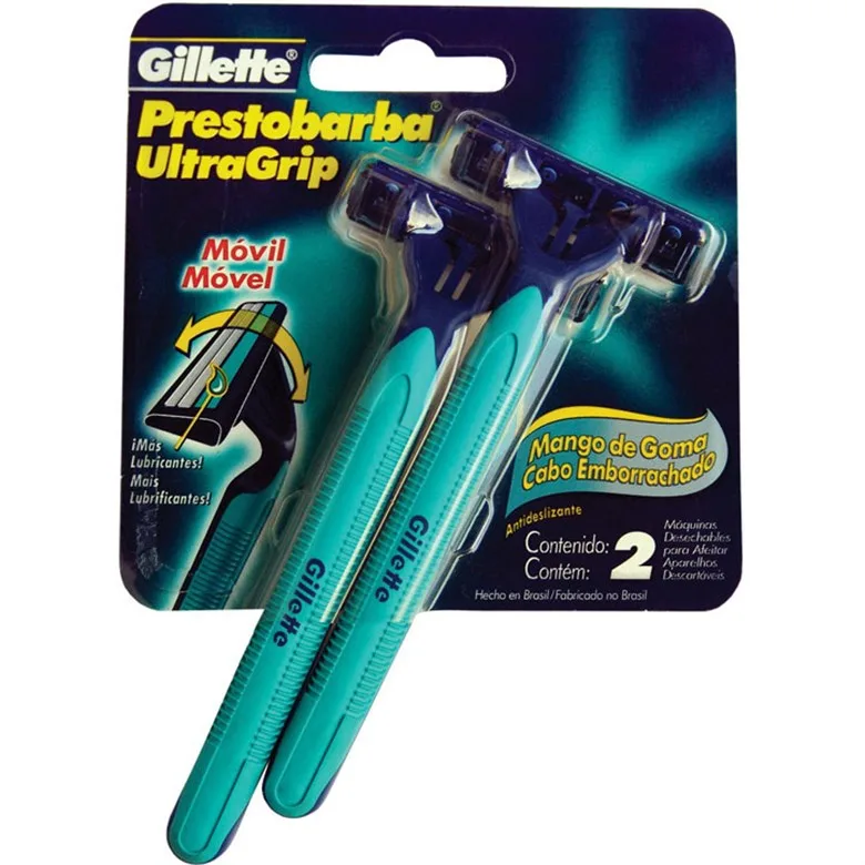 Aparelho De Barbear Descartável Prestobarba Ultragrip Gillette 2 Unidades - GILLETTE PRESTOBARBA - Higiene E Beleza