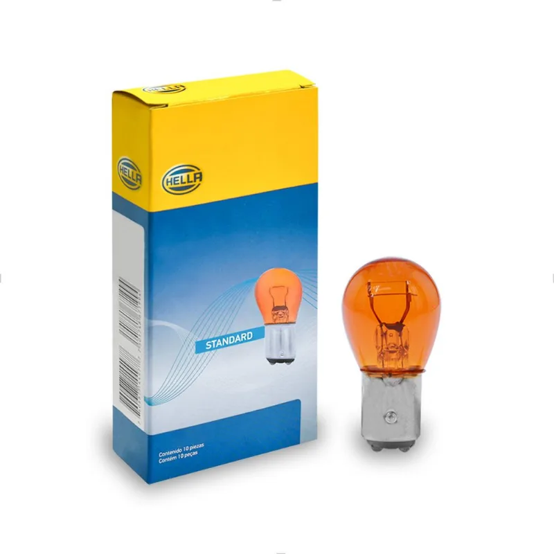 Lâmpada BAY15d 2 Polos 12V 23/8W Âmbar Pinos Desencontrados Original 1034A Hella