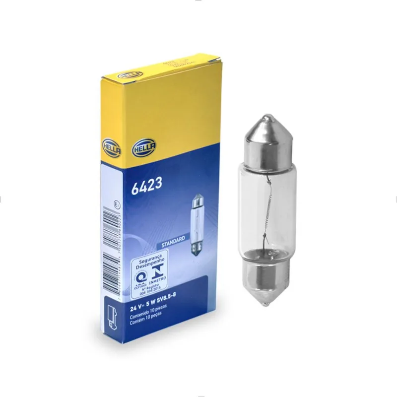 Lâmpada Torpedo 36mm C5W 3200K 24V 5W Original 6423 HE Hella