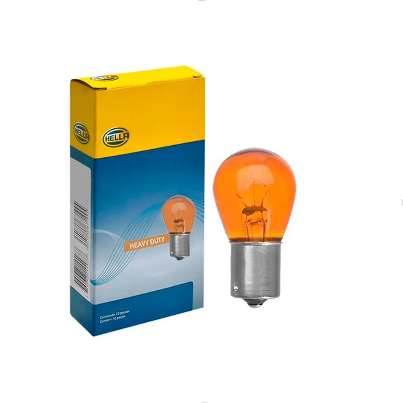 Lâmpada PY21W 1 Polo 3200K 24V 21W Âmbar Heavy Duty 7510LTS Hella