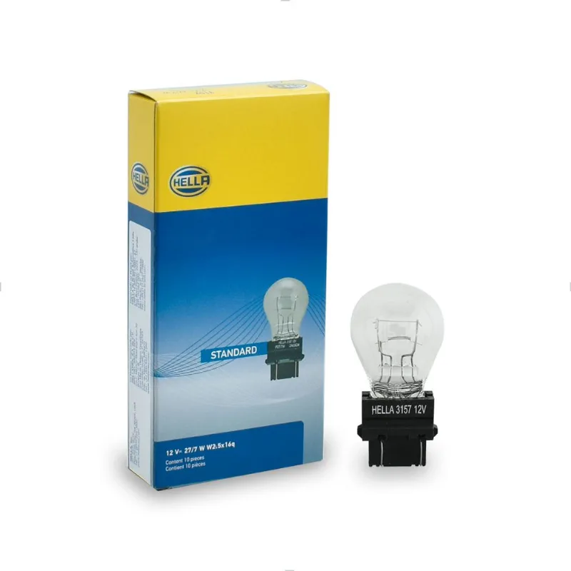 Lâmpada P27/7W 2 Polos 3200K 12V 27W Branca Original 3157 Hella