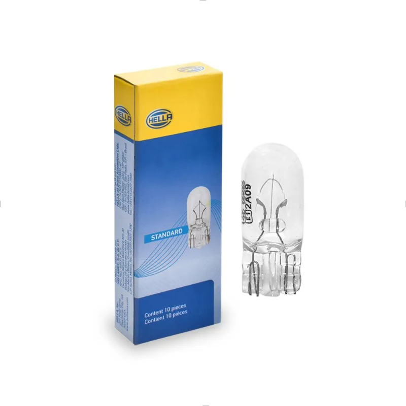 Lâmpada Pingão W5W 12V 5W Luz Branca Original 2825 HE Hella
