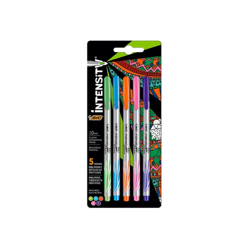 Caneta Bic Intensity Medium 5un