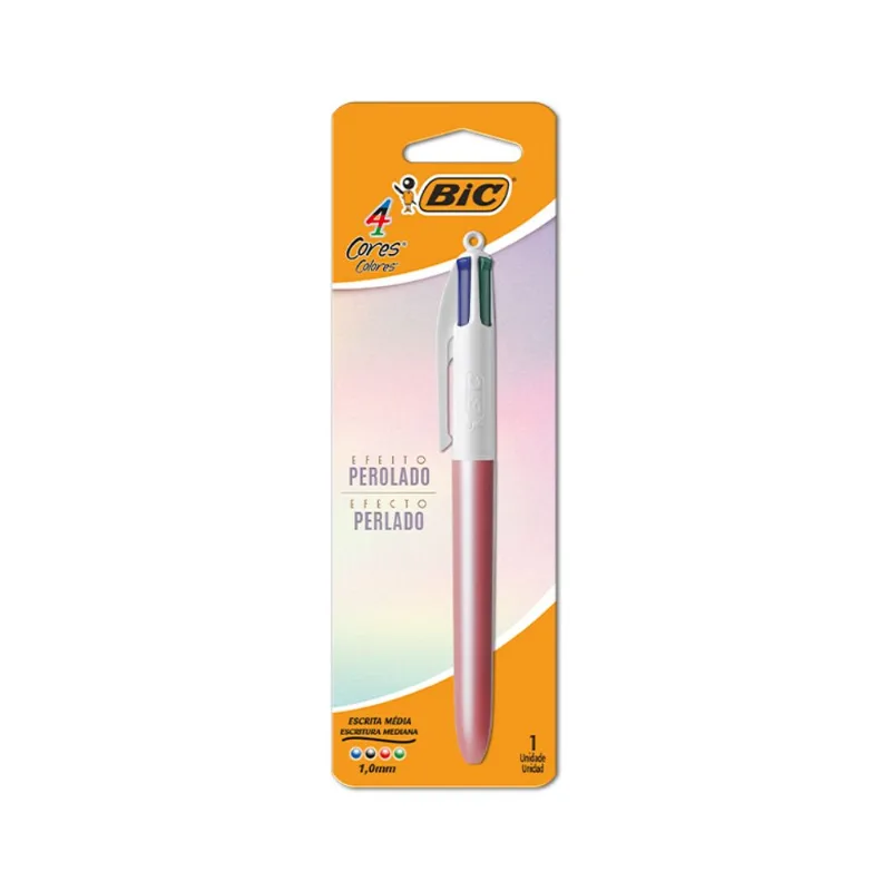 Caneta Bic Esfer. Retrátil Perolado Rosa 4 Cores 1un