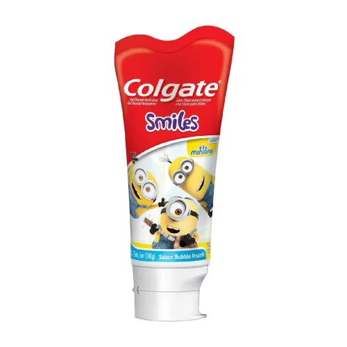 Gel Dental Infantil Com Flúor Bubble Fruit Minions Colgate Smiles Bisnaga 100g - MINIONS - Higiene E Beleza