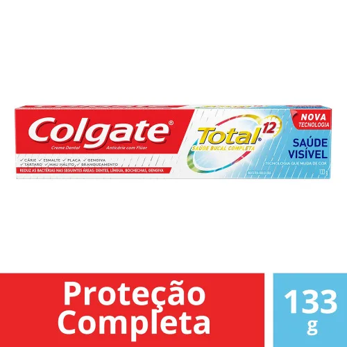 Creme Dental Colgate Total 12 Saúde Visível Caixa 133g - COLGATE - Higiene E Beleza