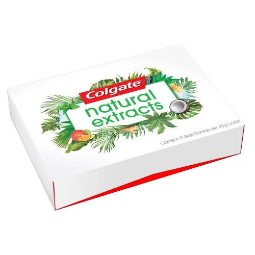 KIT CREME DENTAL COLGATE NATURAL EXTRACTS CITRUS E EUCALIPTO 40G  COCO E GENGIBRE 40G  CARVÃO ATIV - COLGATE - Pasta De Dente