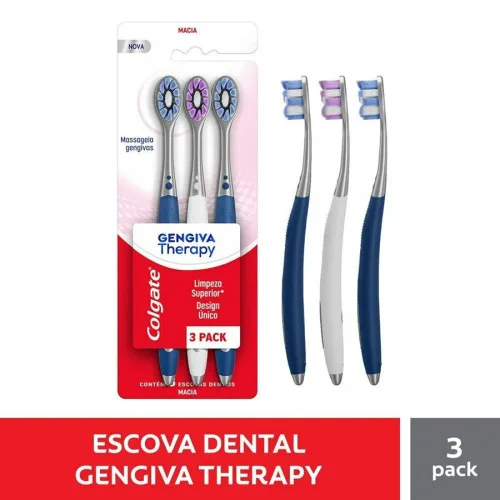 ESCOVA DENTAL COLGATE GENGIVA THERAPY 3 UNIDADES - COLGATE - Higiene Pessoal