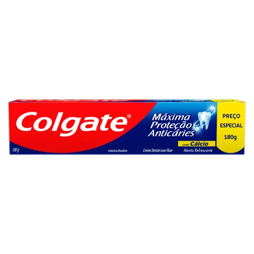 CREME DENTAL MENTA REFRESCANTE COLGATE MÁXIMA PROTEÇÃO ANTICÁRIES CAIXA 180G PREÇÕ ESPECIAL - COLGATE - Saúde E Bem Estar