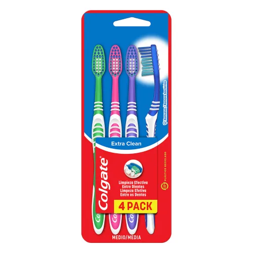 ESCOVA DENTAL MÉDIA COLGATE EXTRA CLEAN 4 UNIDADES - COLGATE
