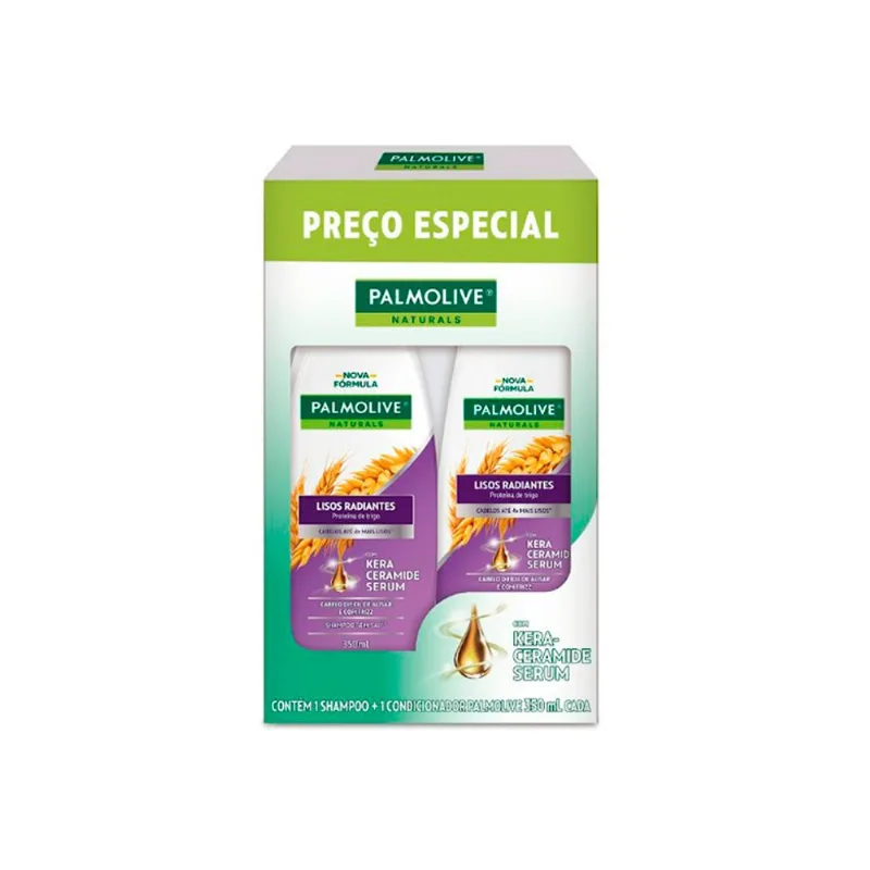 Shampoo 350ml + Condicionador 350ml Palmolive Naturals Lisos Radiante 1un