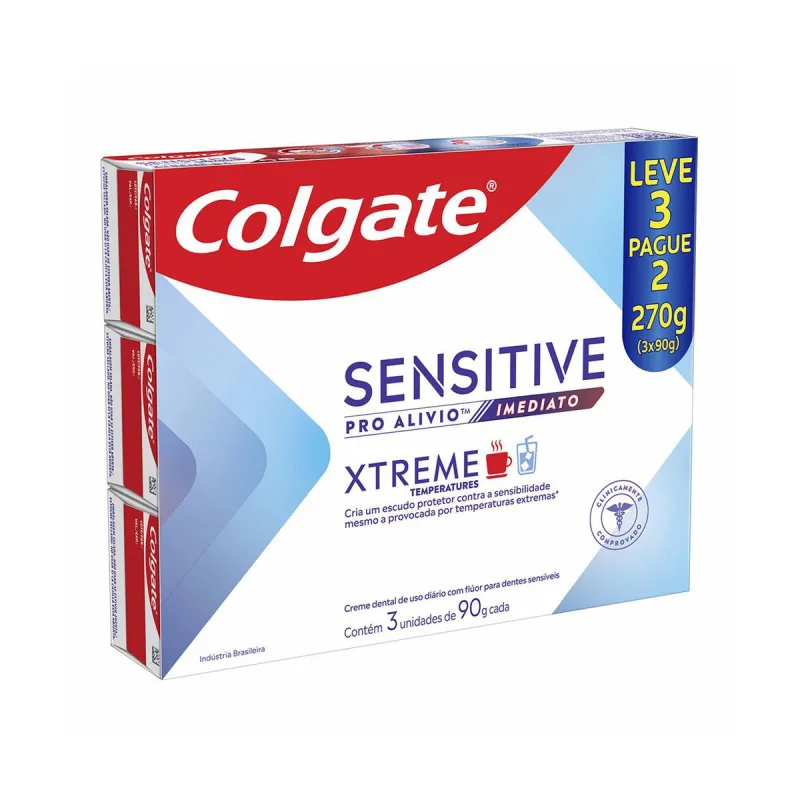 Kit Creme Dental Colgate Sensitive Pro Alívio Imediato Xtreme Temperatures 90g 3 Unidades - Colgate - Higiene Pessoal