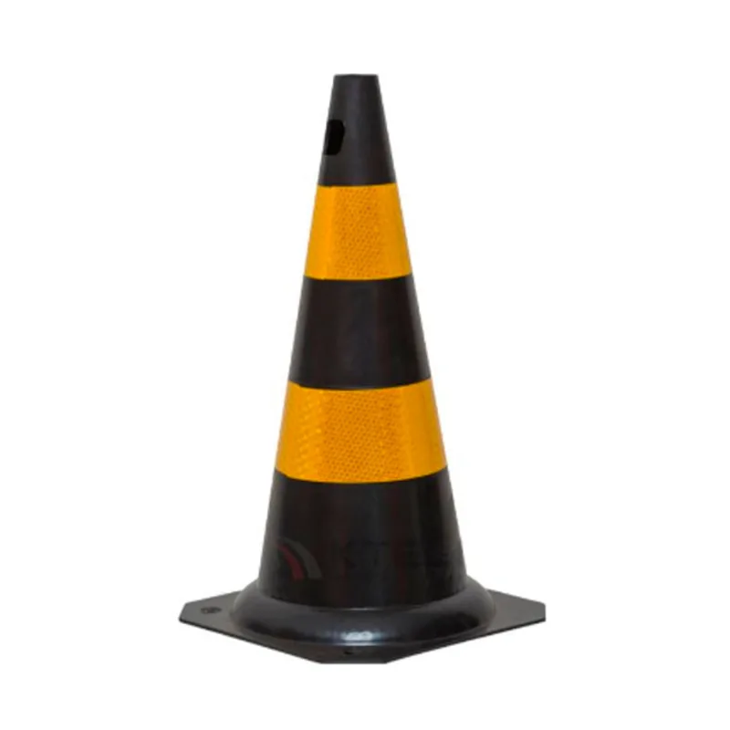 Cone Flexível com Faixas Refletivas Kteli 50 cm Preto/Amarelo Peça