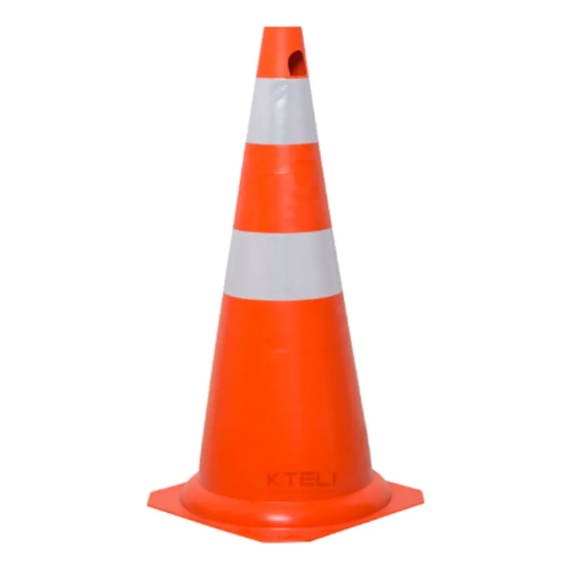 Cone Flexível com Faixas Refletivas Kteli 75 cm Laranja/Branco Peça