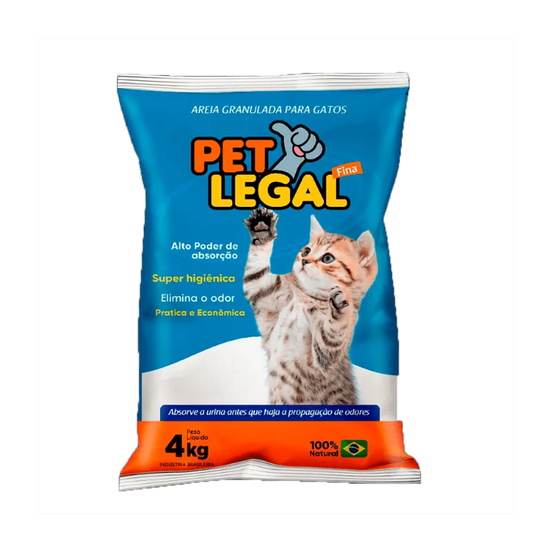 Areia Sanitária Pet Legal Fina 4Kg