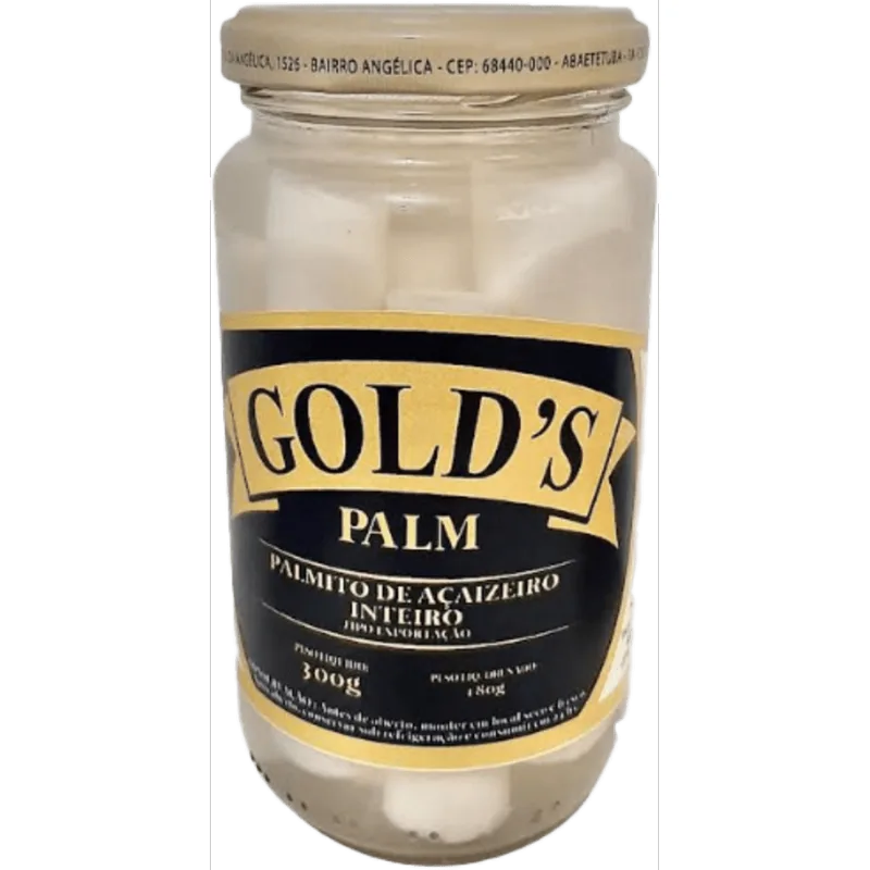 PALMITO ACAI GOLDS 300G-VD INTEIRO Palmito De Açaí Golds Inteiro 300g