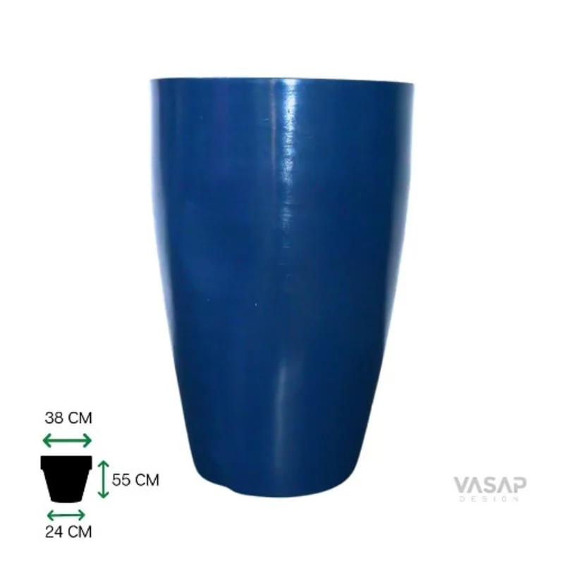 Vaso Cone Liso 55 Azul Macauba