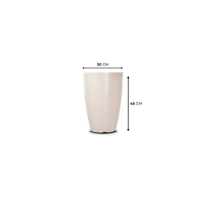 Vaso De Plástico Cone Liso Pote N° 45 Branco Marmore Vasap