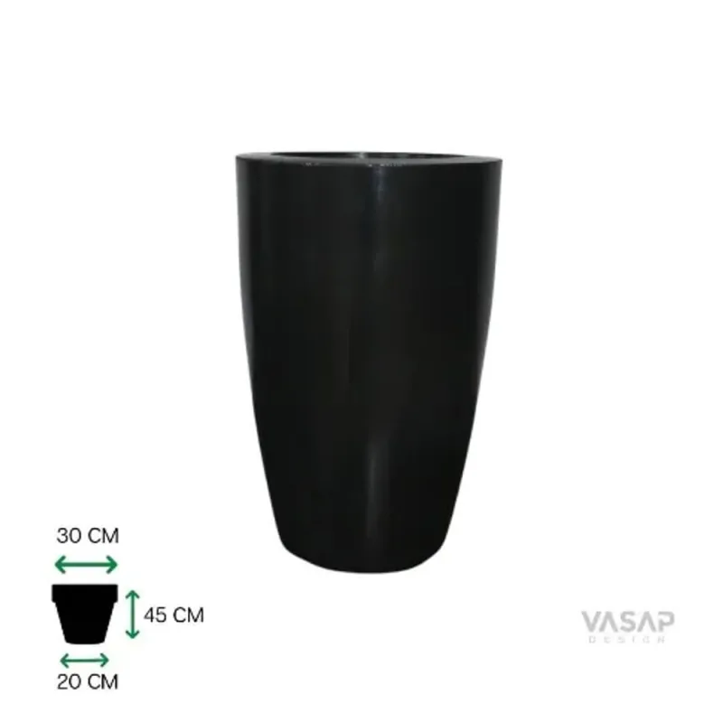 Vaso Cone Liso 45 Preto Absoluto - Vasap