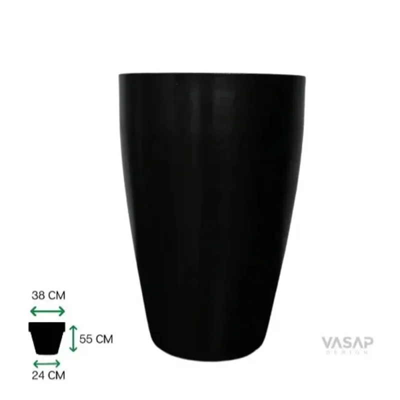 Vaso Cone Liso 55 Preto Absoluto - Vasap