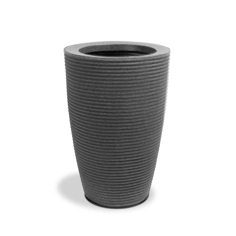 Vaso Cone Riscato Vasap 45cm Preto Mármore (MP)