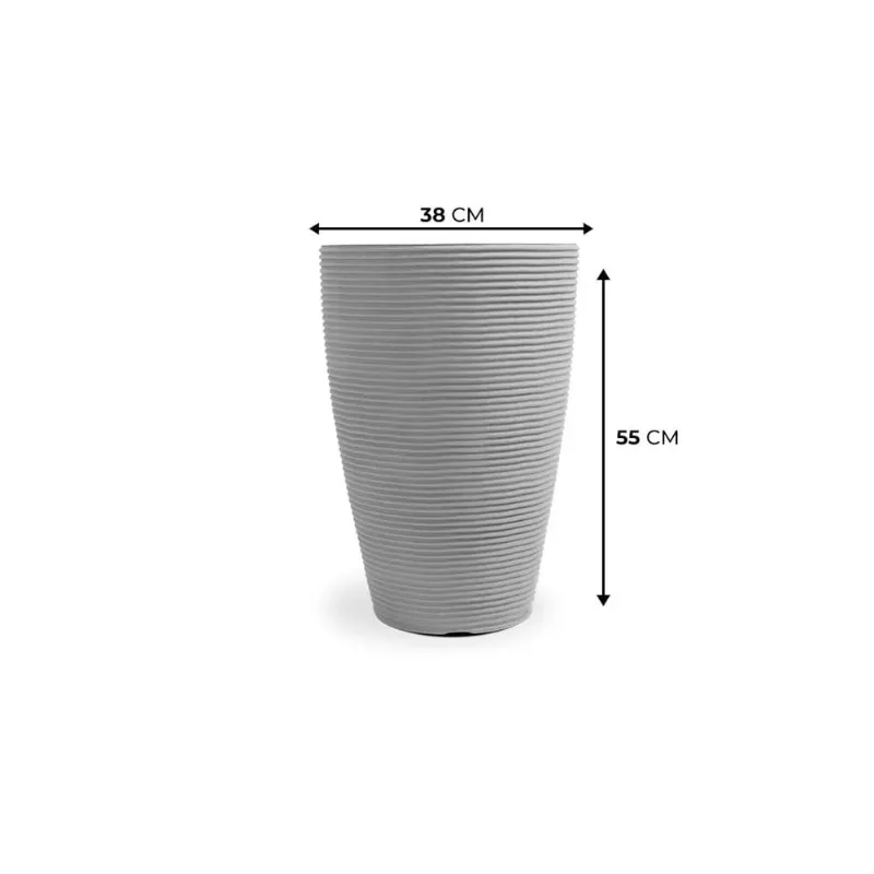 Vaso De Plástico Cone Riscato Pote N° 55 Cinza Claro Vasap